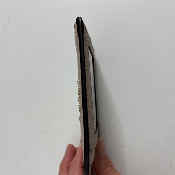 Kate Spade Pebbled Leather Card Case Wallet Zip Coin Cardholder Beige Taupe - Picture 4 of 11